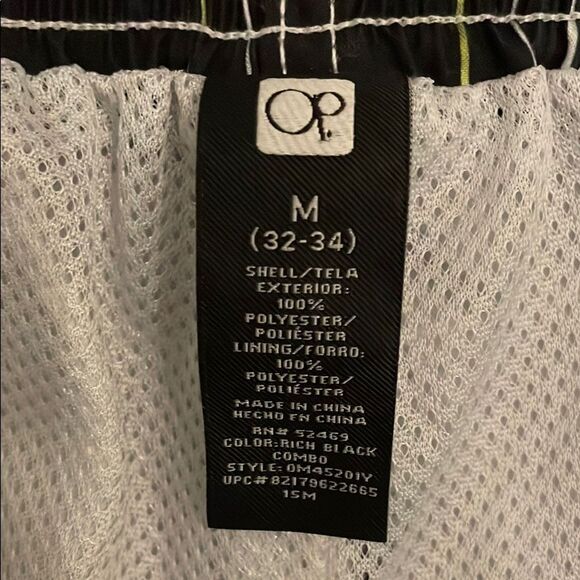 OP Ocean Pacific Black Board Shorts Swim Trunks Mens Size Medium 32-34 Beach - Picture 2 of 12